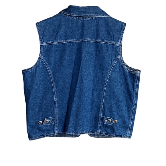 St. John's Bay Blue Denim and Plaid Reversible Vest - Picture 3 of 11